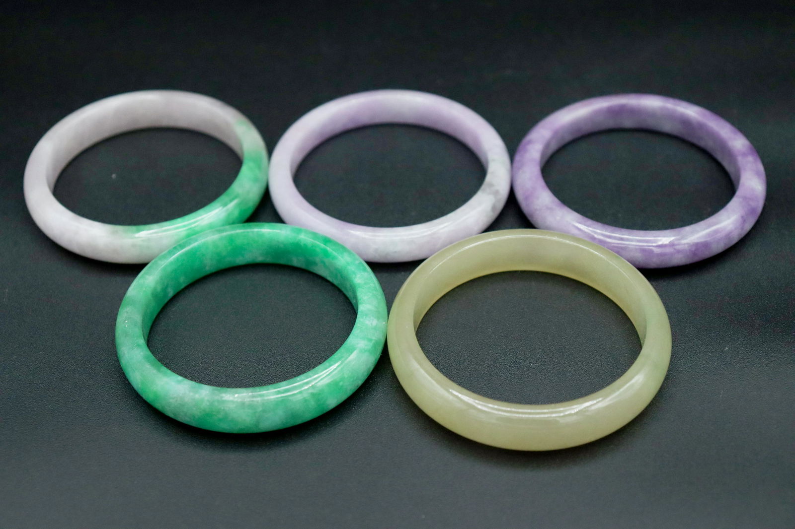 5 pcs Chinese jadeite bangle (1 of 8)