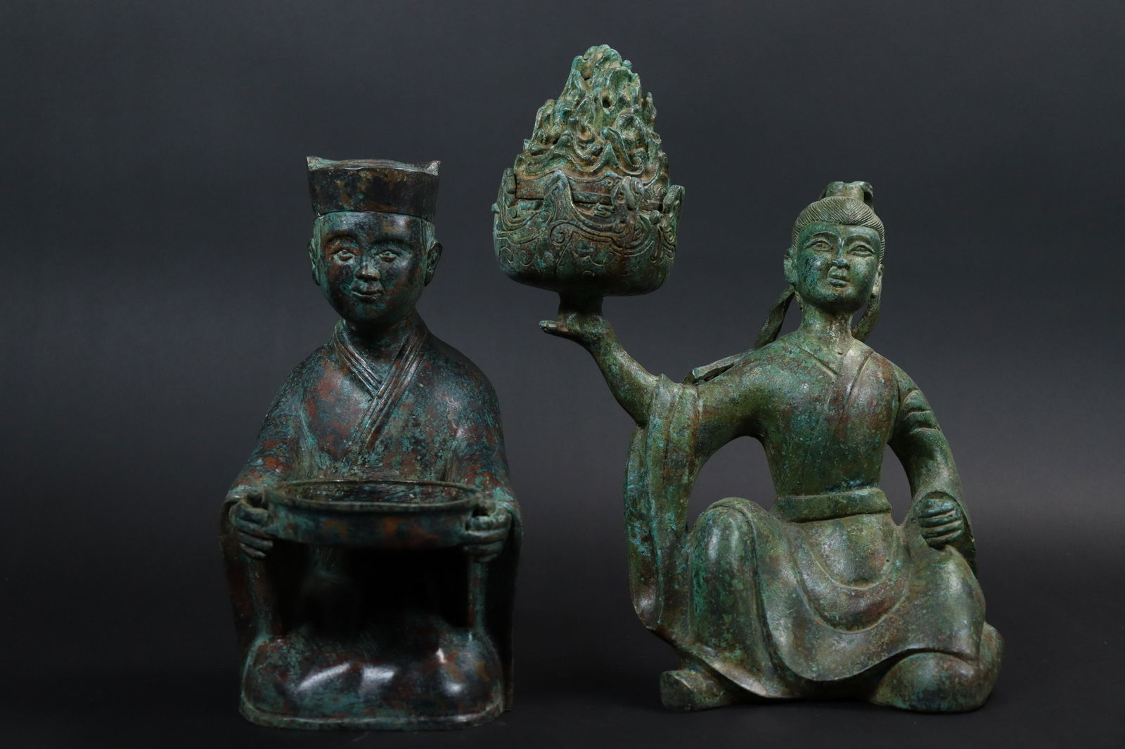 2 pcs Chinese bronze burner (1 of 9)