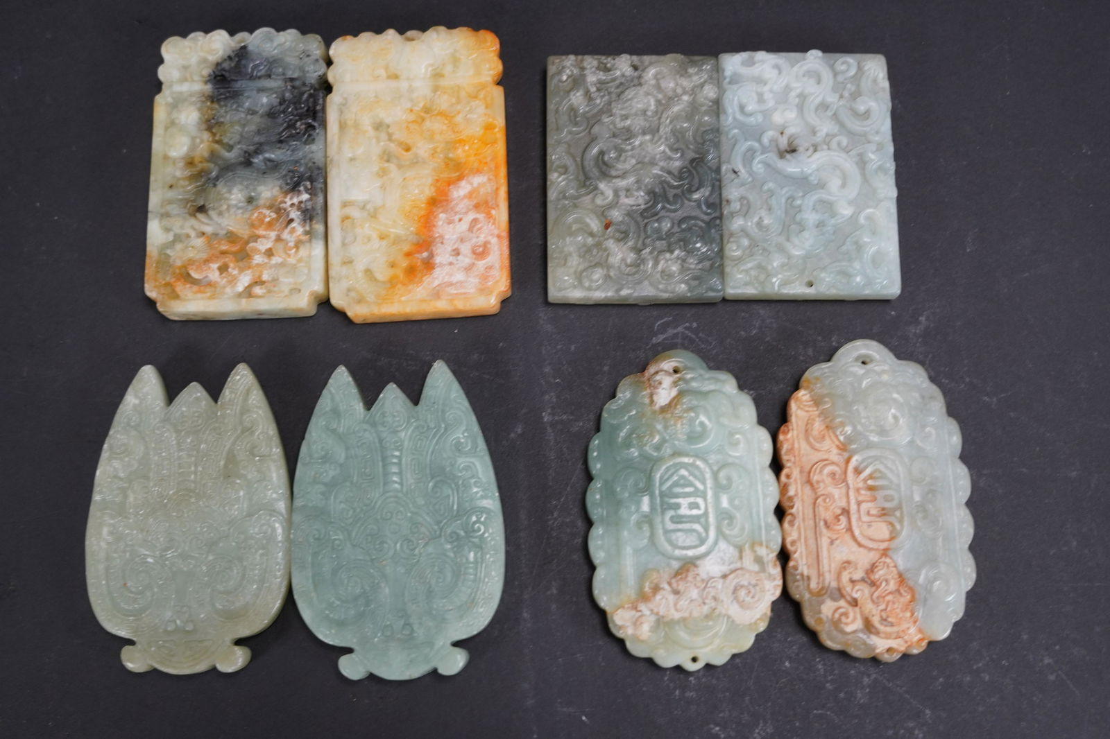 8 pcs Chinese jade plaques (1 of 6)