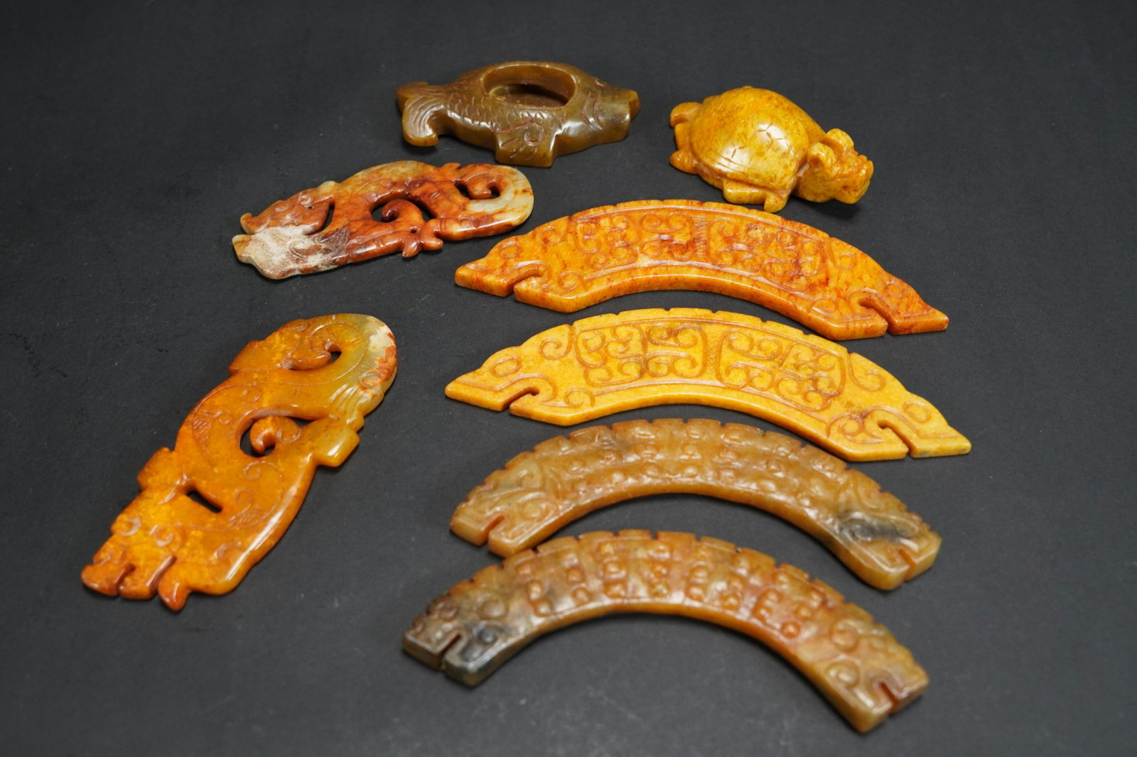 8 pcs Chinese stone ornaments (1 of 7)