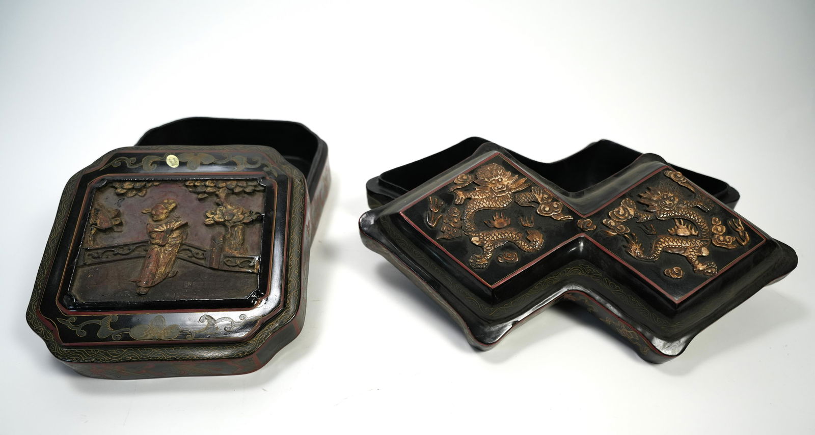 2 pcs Chinese wooden box (1 of 6)