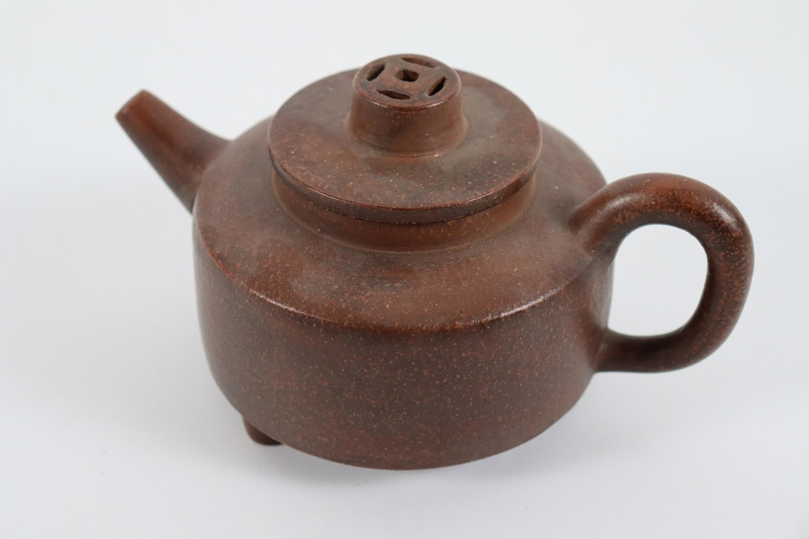 Chinese fine clay teapot: Chinese vintage fine clay teapot. H: 3" x W: 6.5."