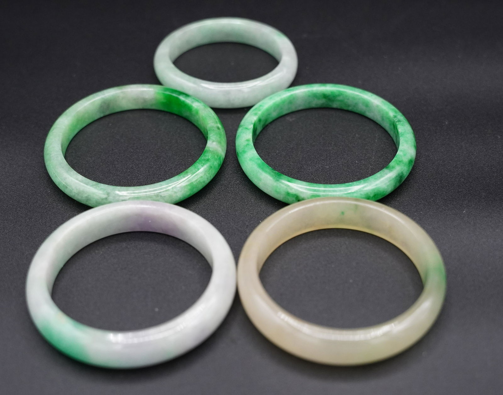 5 pcs Chinese jadeite bangles (1 of 8)