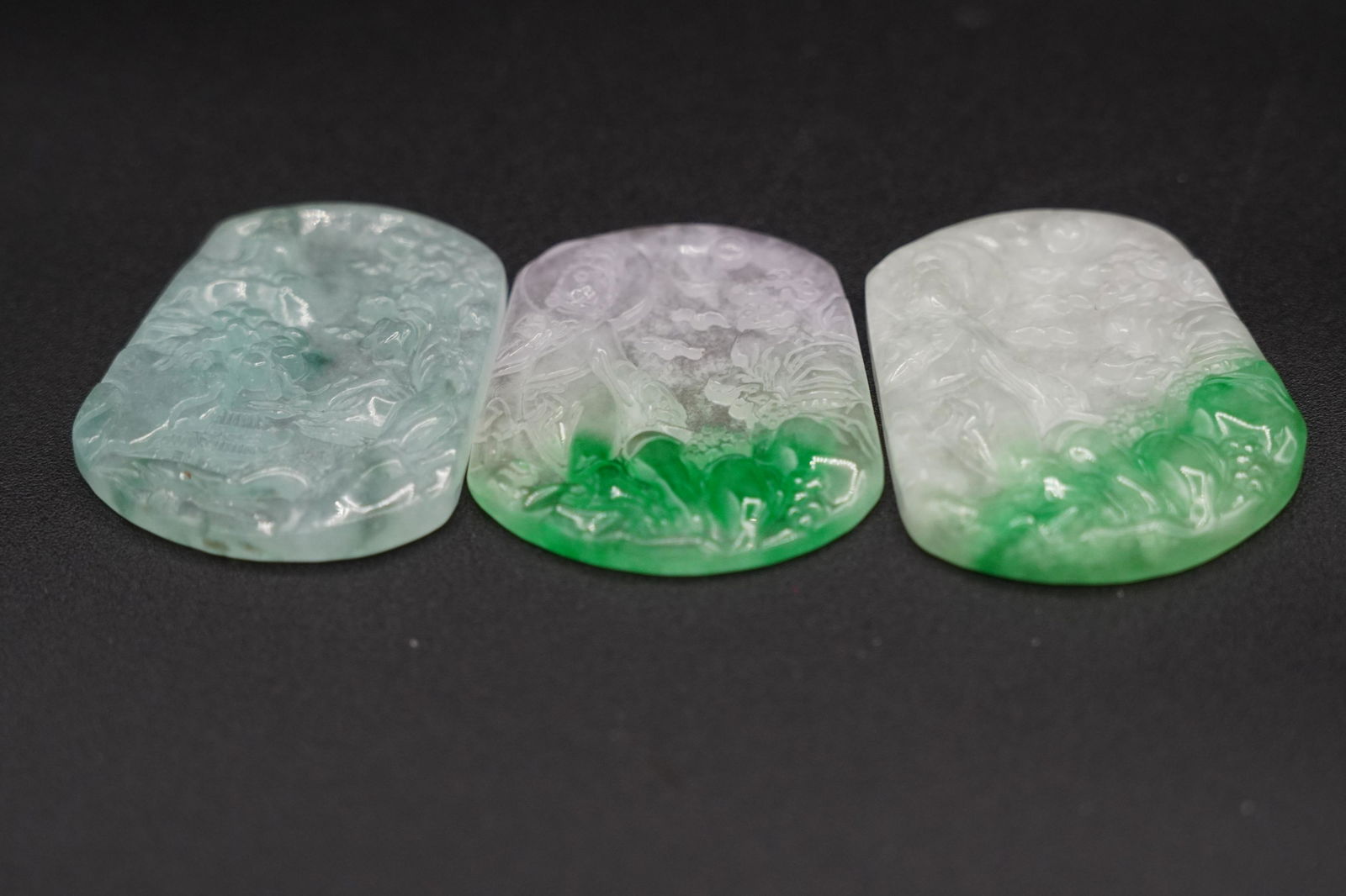 3 pcs Chinese jadeite plaques (1 of 7)
