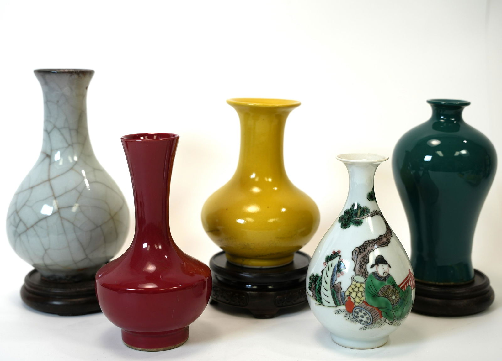5 pcs Chinese porcelain vase (1 of 7)