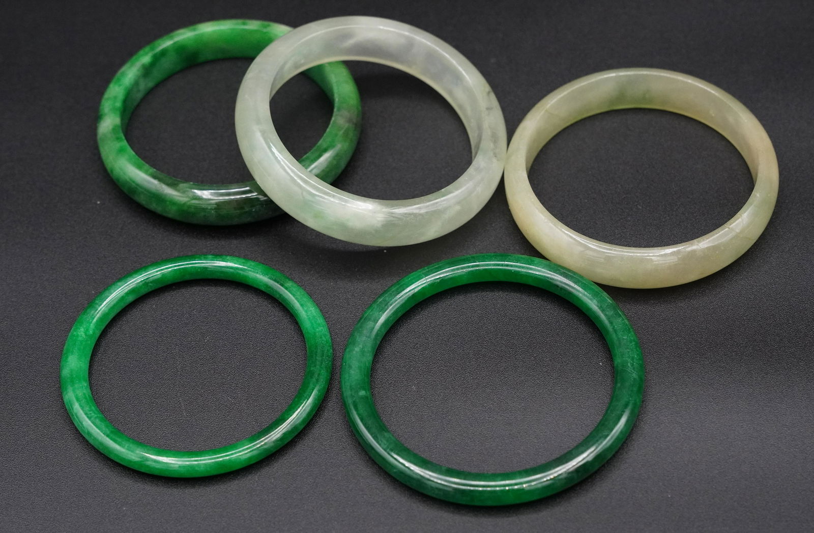 5 pcs Chinese jadeite bangle (1 of 7)
