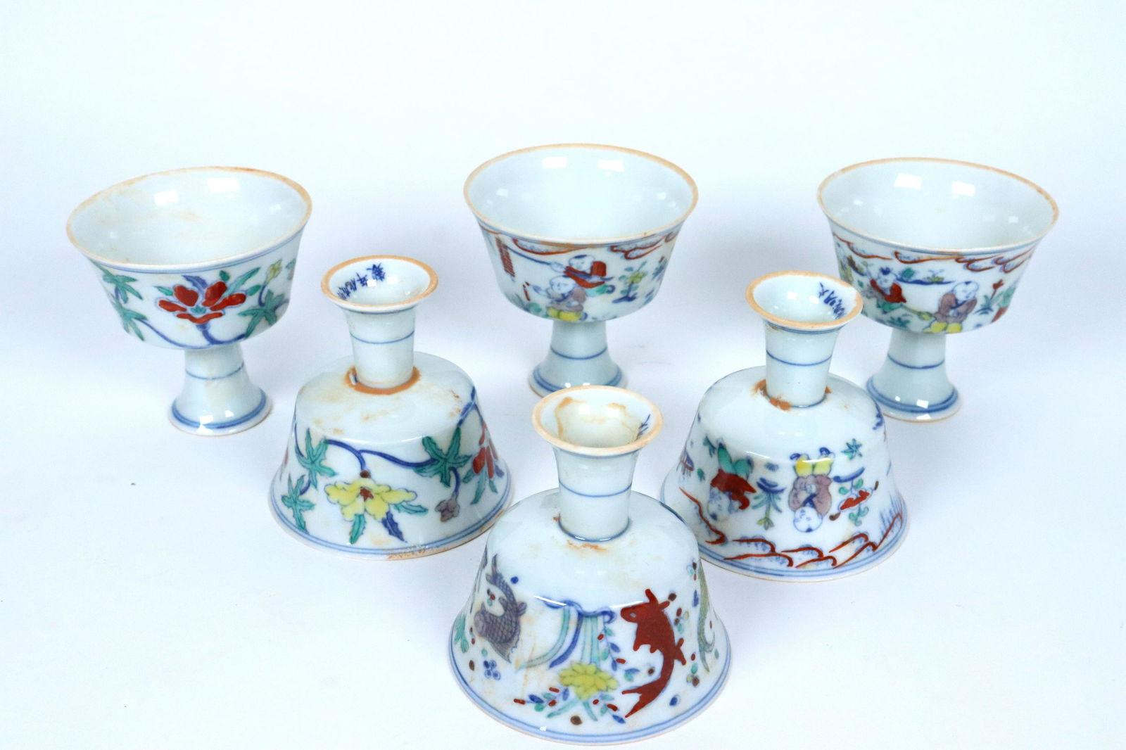 6 pcs Chinese stem cups (1 of 6)