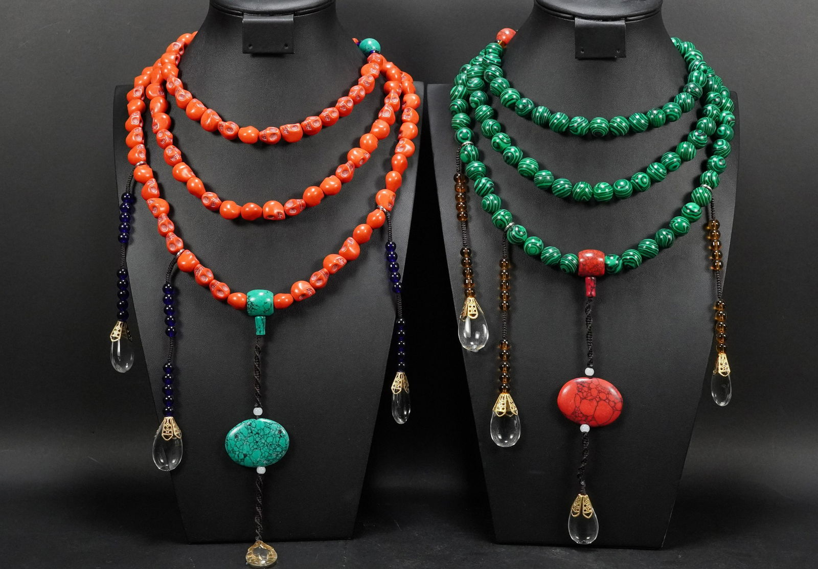 2 pcs Chinese turquoise necklace (1 of 7)