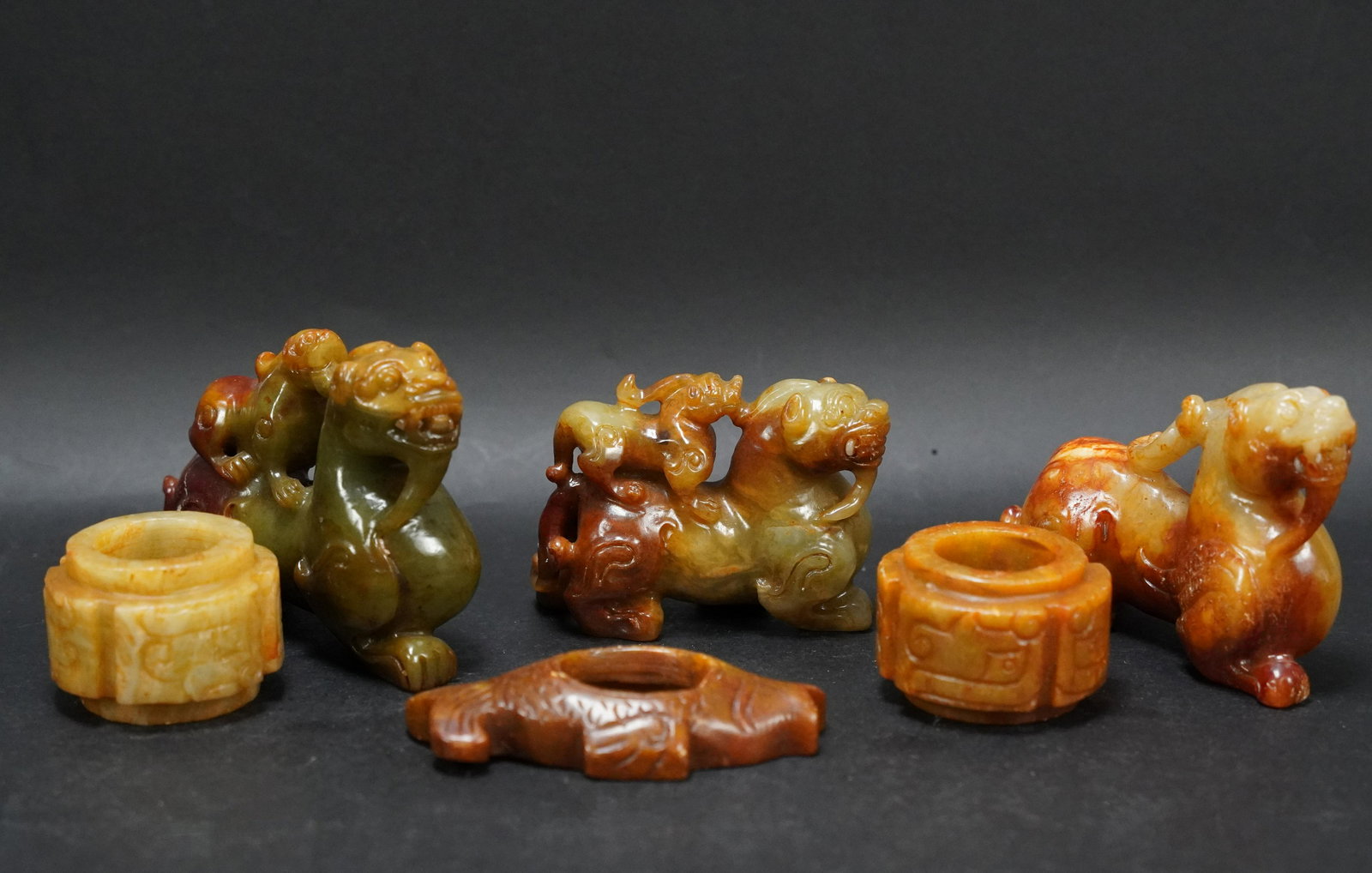 6 pcs Chinese stone items (1 of 8)