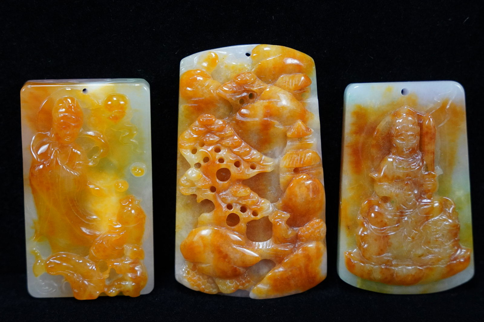 3 pcs Chinese jadeite plaques (1 of 6)