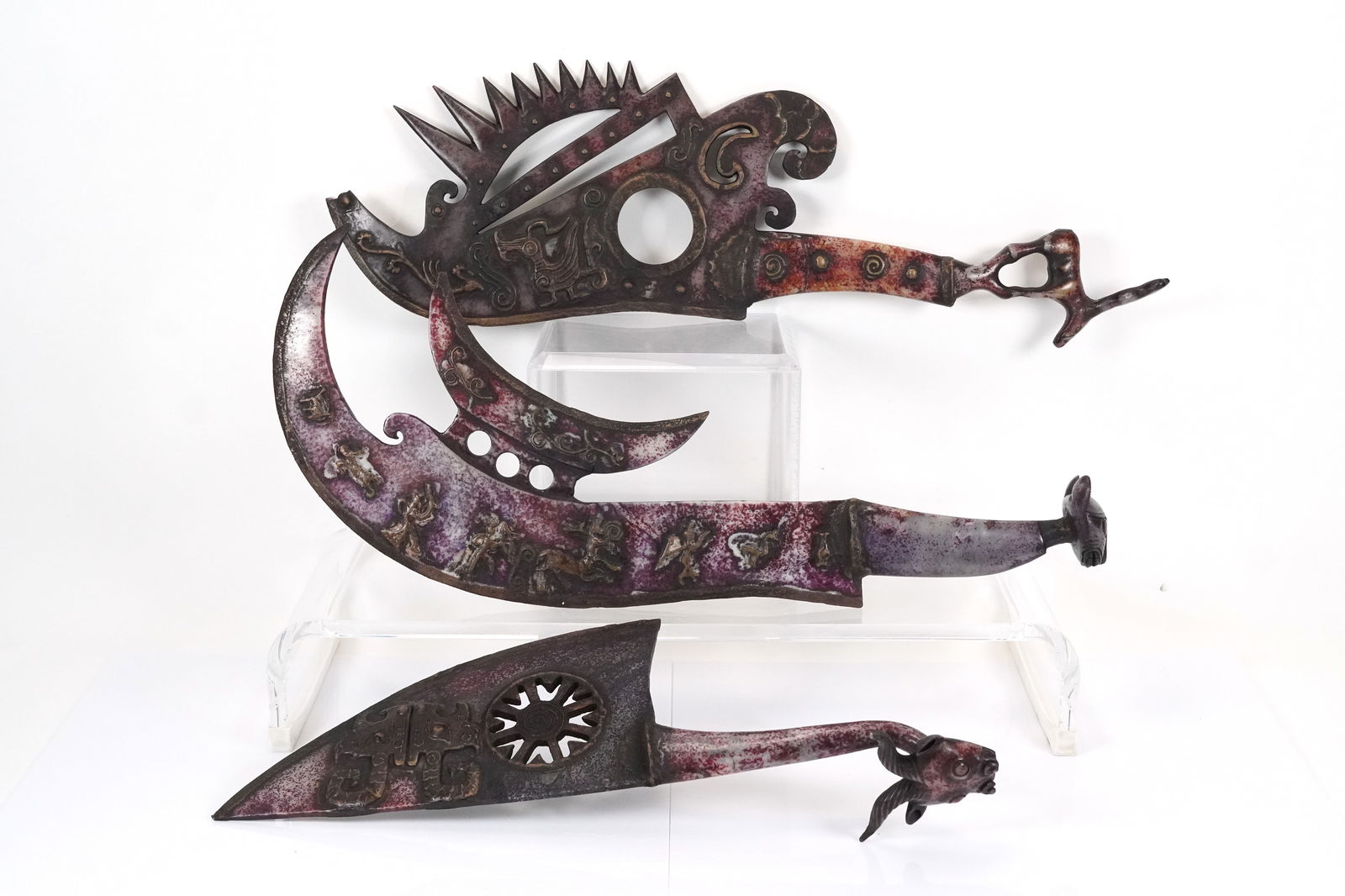 3 pcs Chinese stone sword (1 of 10)