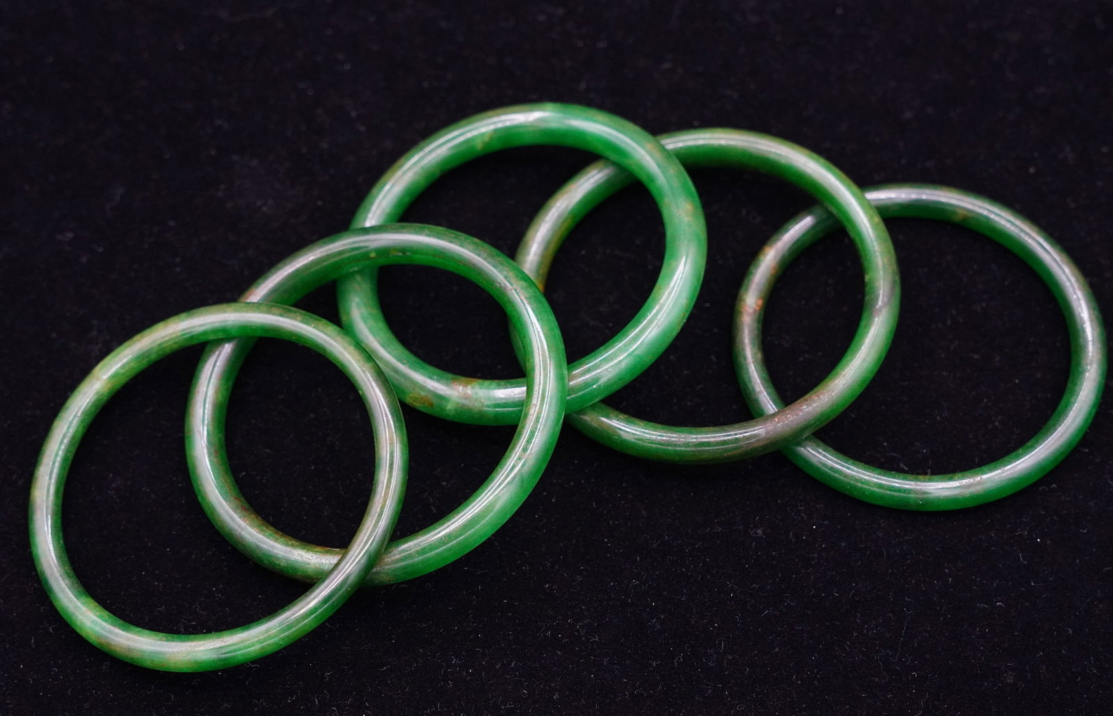 5 pcs Chinese jadeite bangles (1 of 5)
