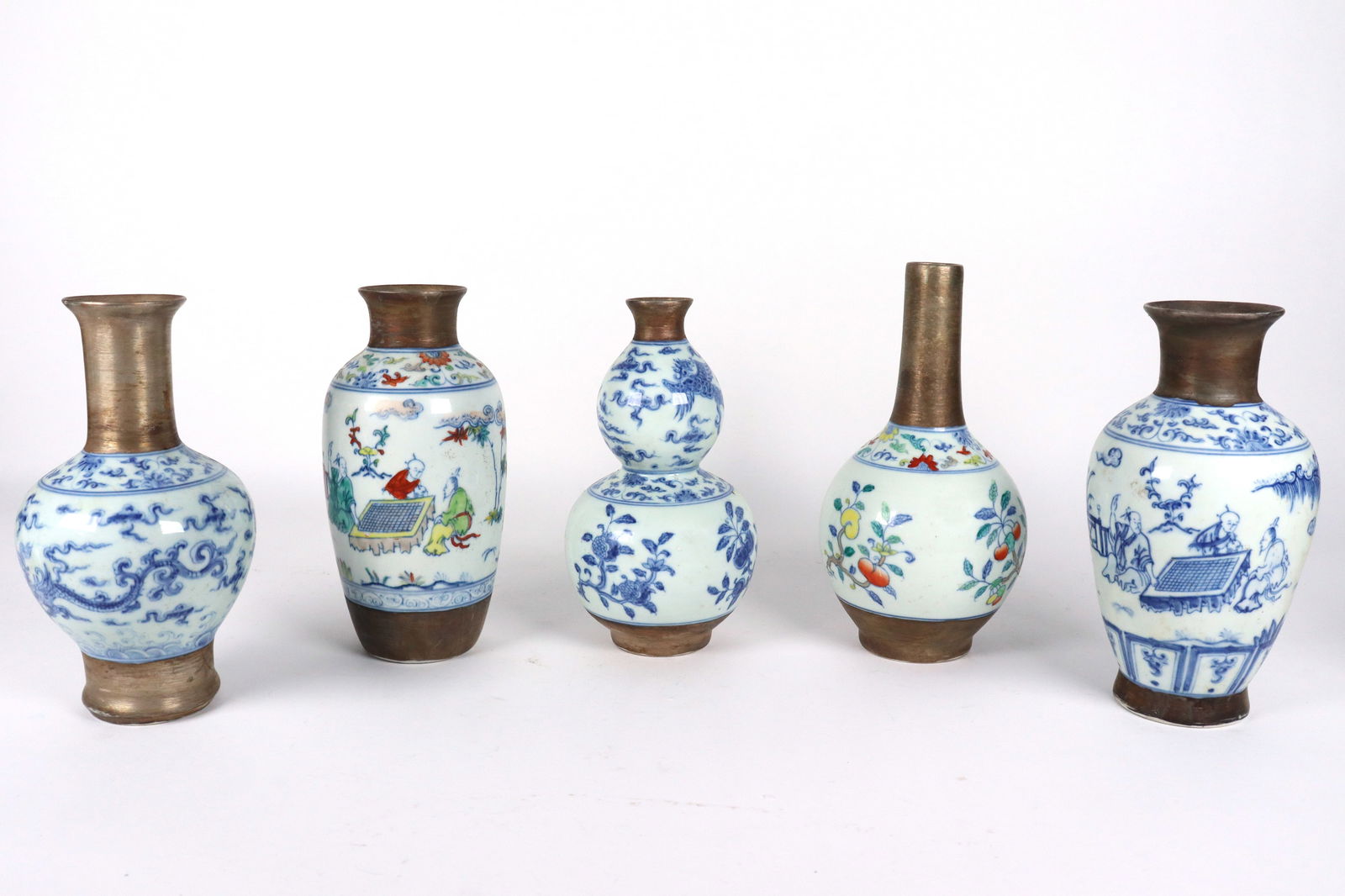 5 pcs Chinese porcelain vase (1 of 7)