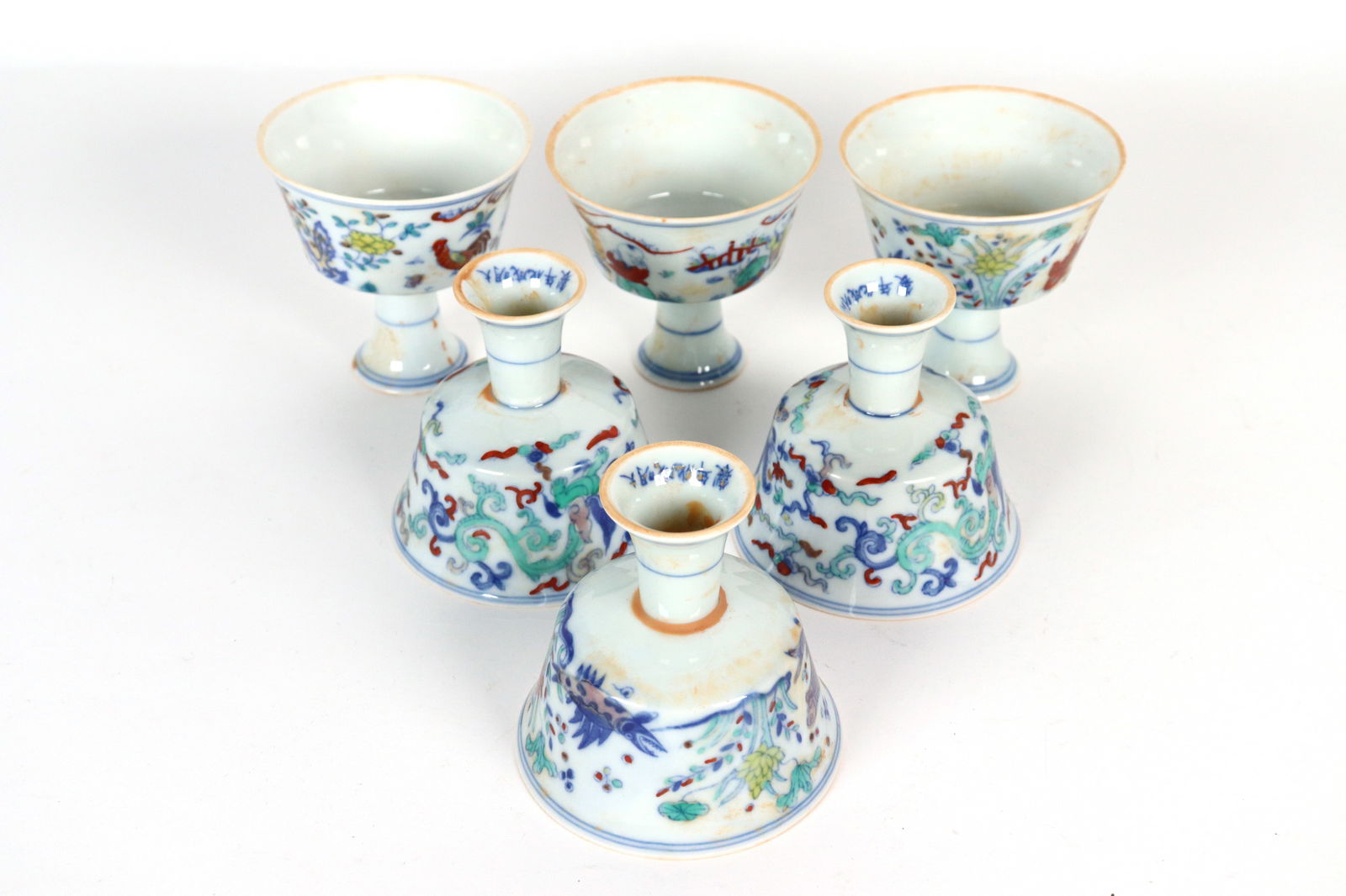 6 pcs Chinese fancy cups (1 of 6)