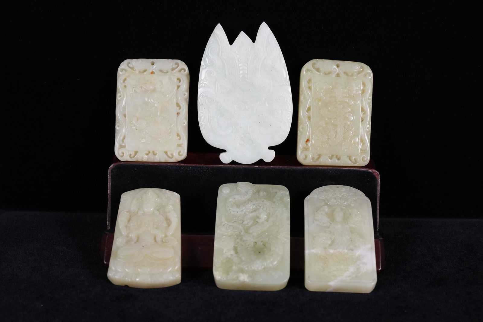 6 pcs Chinese jade plaques (1 of 7)