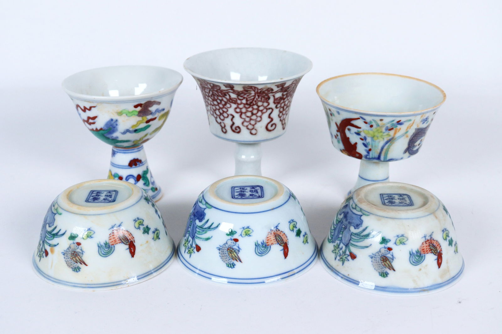 6 pcs Chinese fine cups (1 of 7)