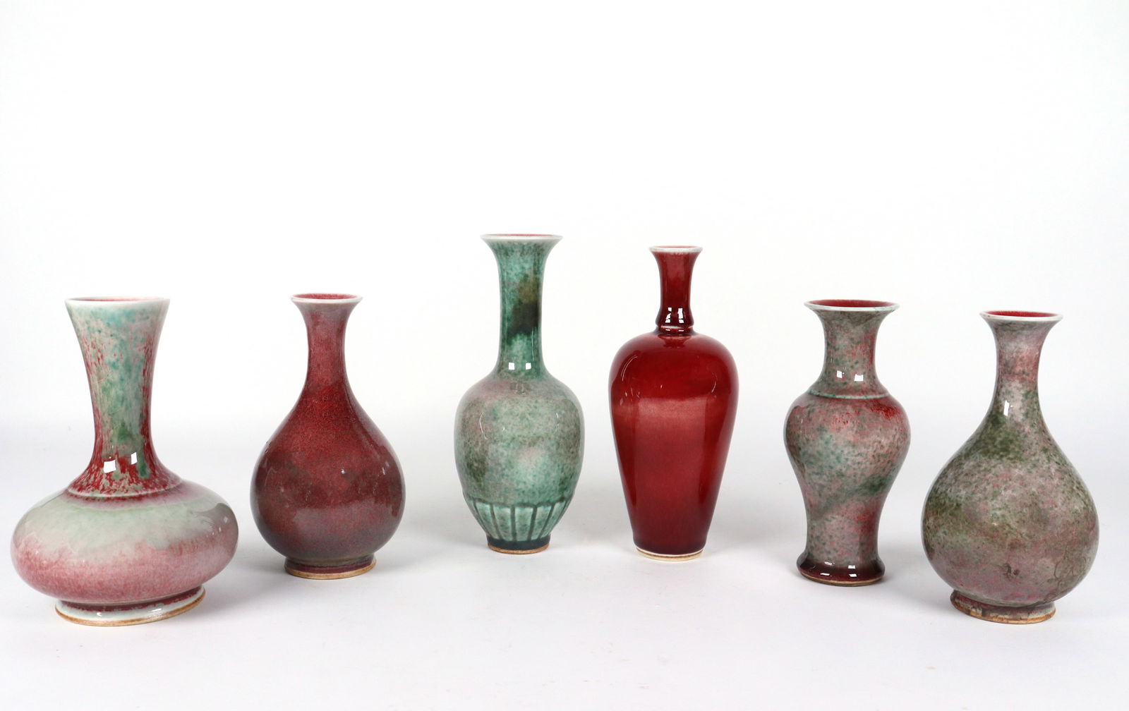 6 pcs Chinese red vase (1 of 6)