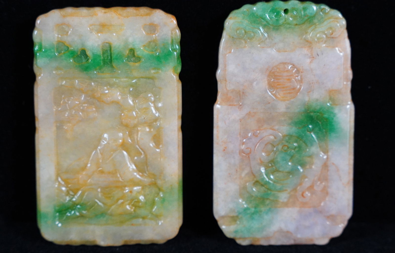 2 pcs Chinese jadeite plaques (1 of 6)