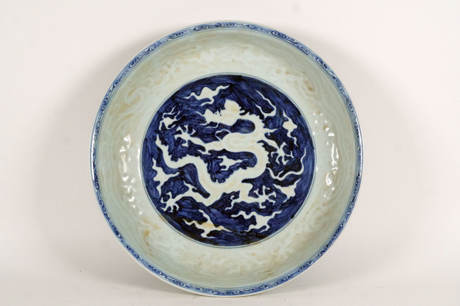Chinese fine b/w dragon plate (1 of 6)