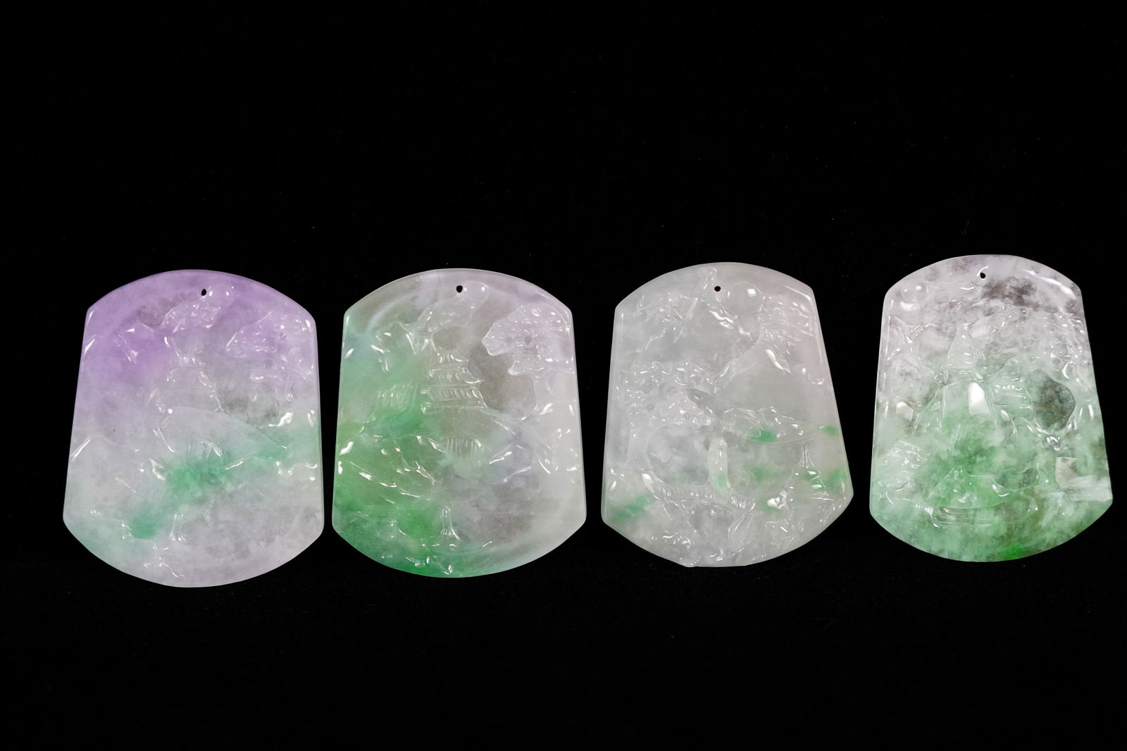 4 pcs Chinese jadeite plaques (1 of 6)