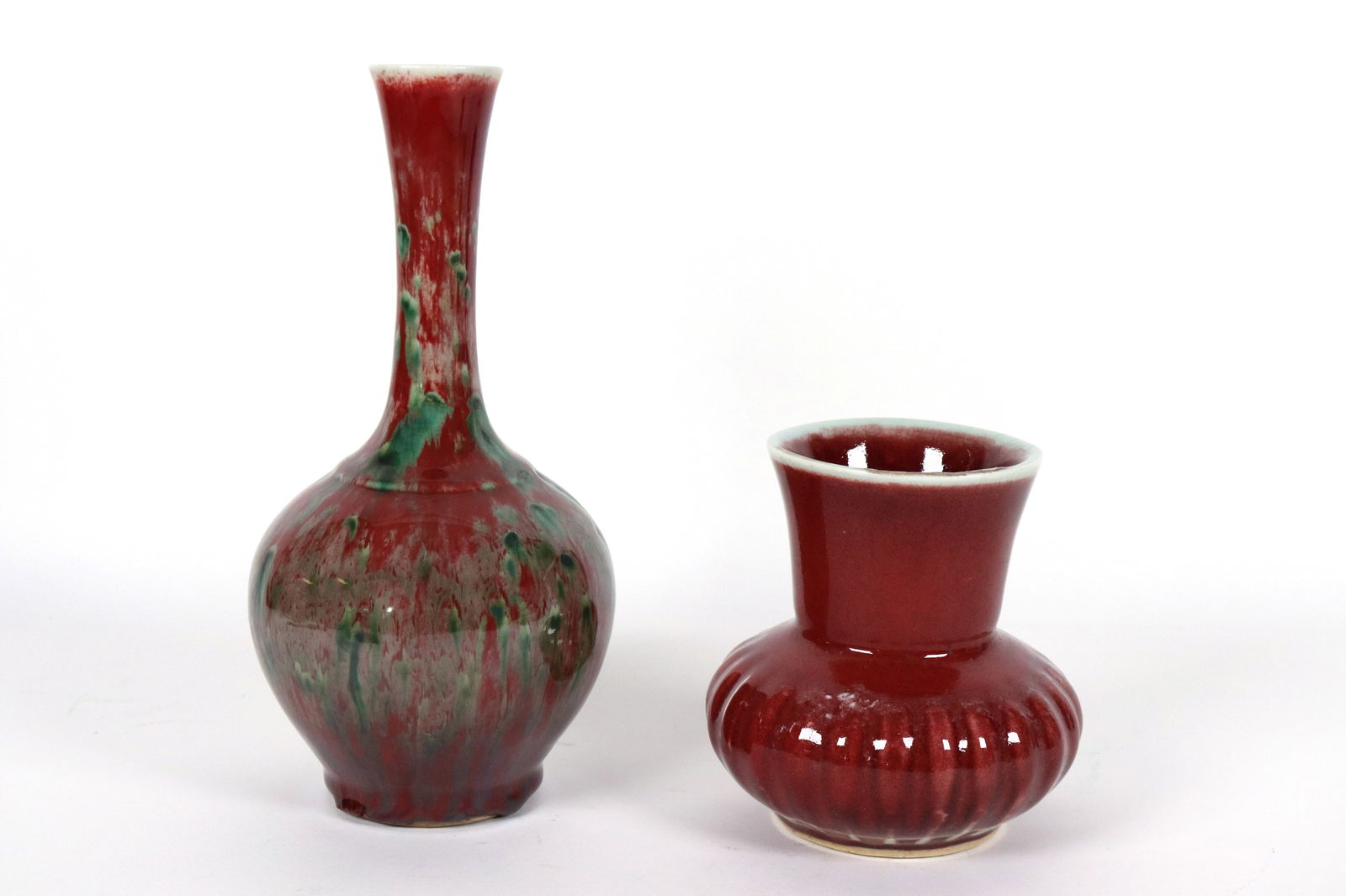 2 pcs Chinese red vase (1 of 7)