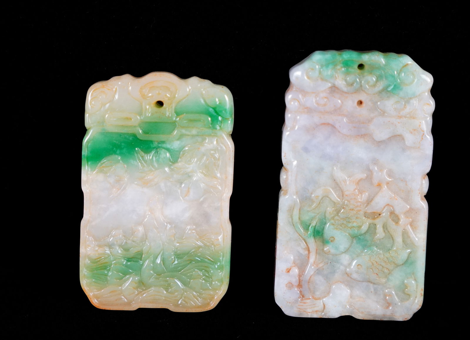 2 pcs Chinese jadeite plaques (1 of 7)