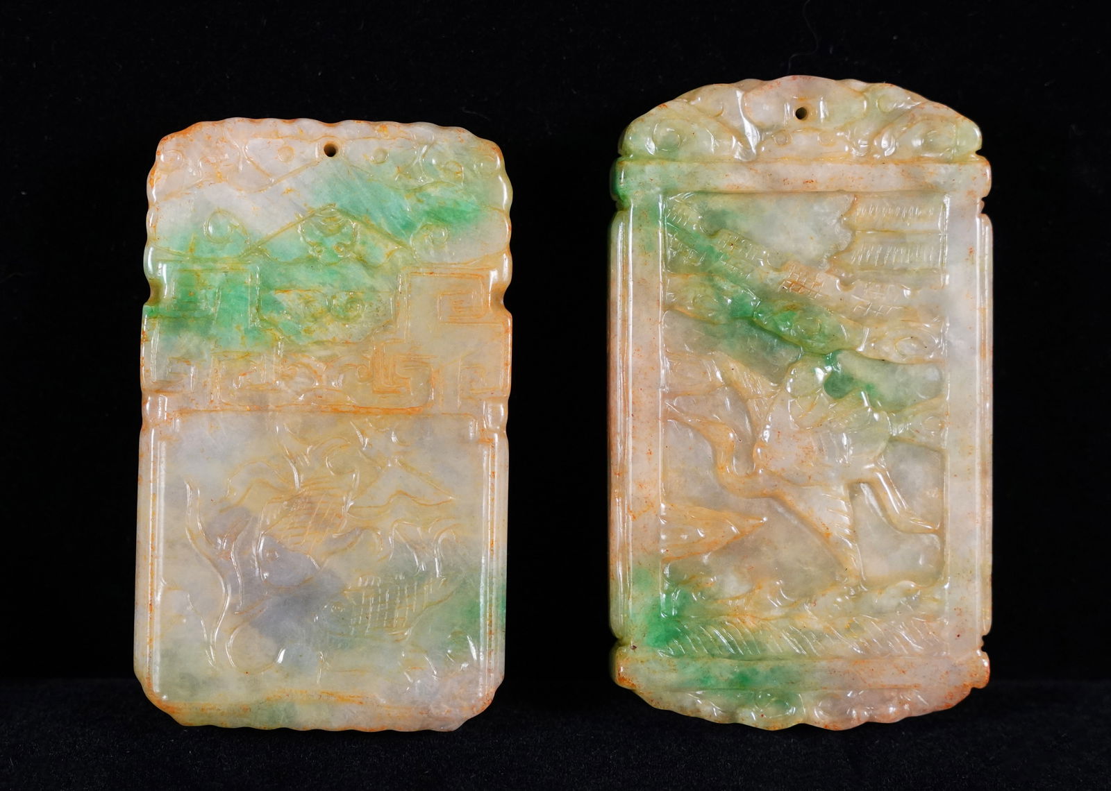 2 pcs Chinese jadeite plaques (1 of 7)