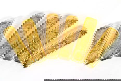 6 pcs Chinese ingots: 6 pcs Chinese heavy ingots, condition selling it as is. Not graded or authenticated. All sales are final.