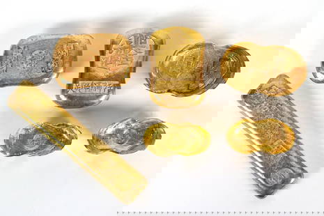 6 pcs Chinese ingots: 6 pcs Chinese ingots, condition selling it as is. Not graded or authenticated. All sales are final.