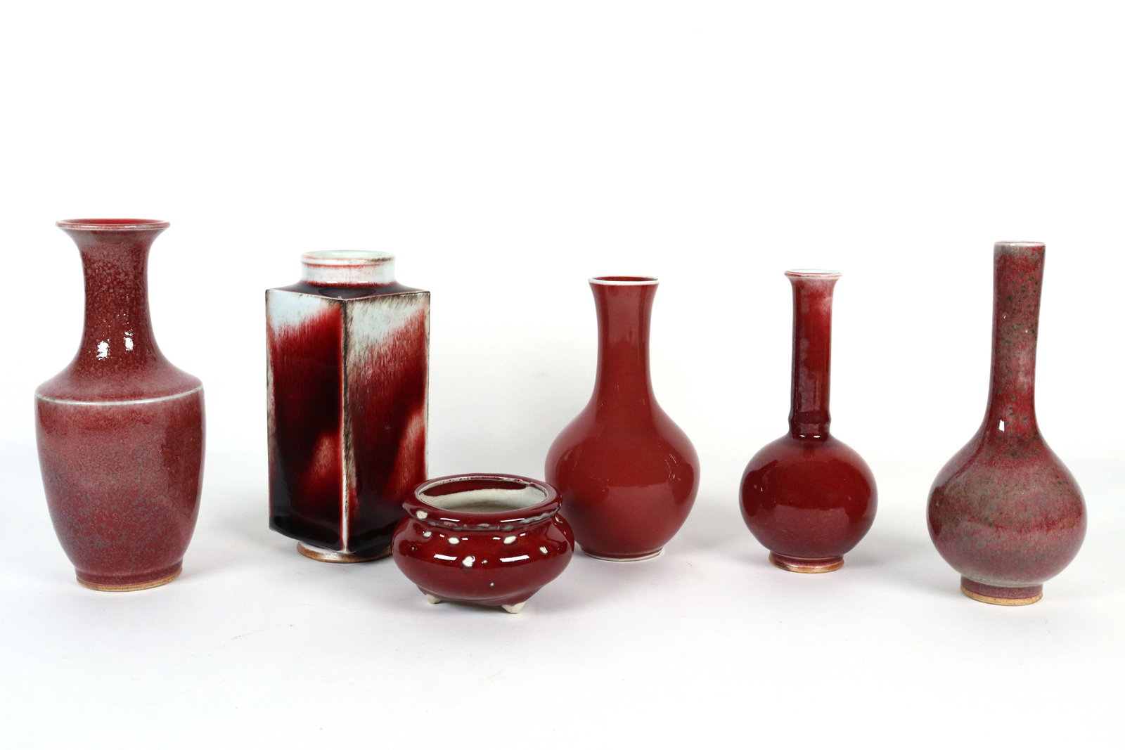 6 pcs Chinese red vase (1 of 7)