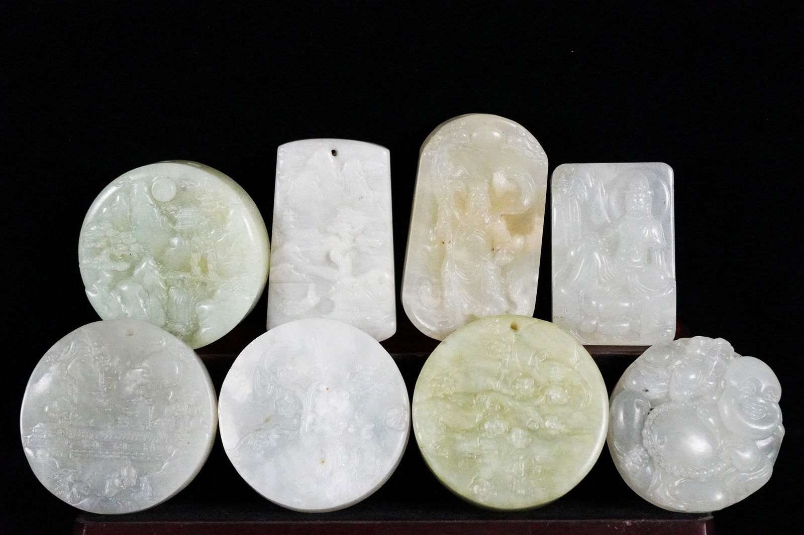 8 pcs Chinese jade plaques (1 of 8)