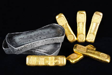 8 pcs Chinese ingots: 8 pcs Chinese ingots. Non graded or authenticated. All sales are final.