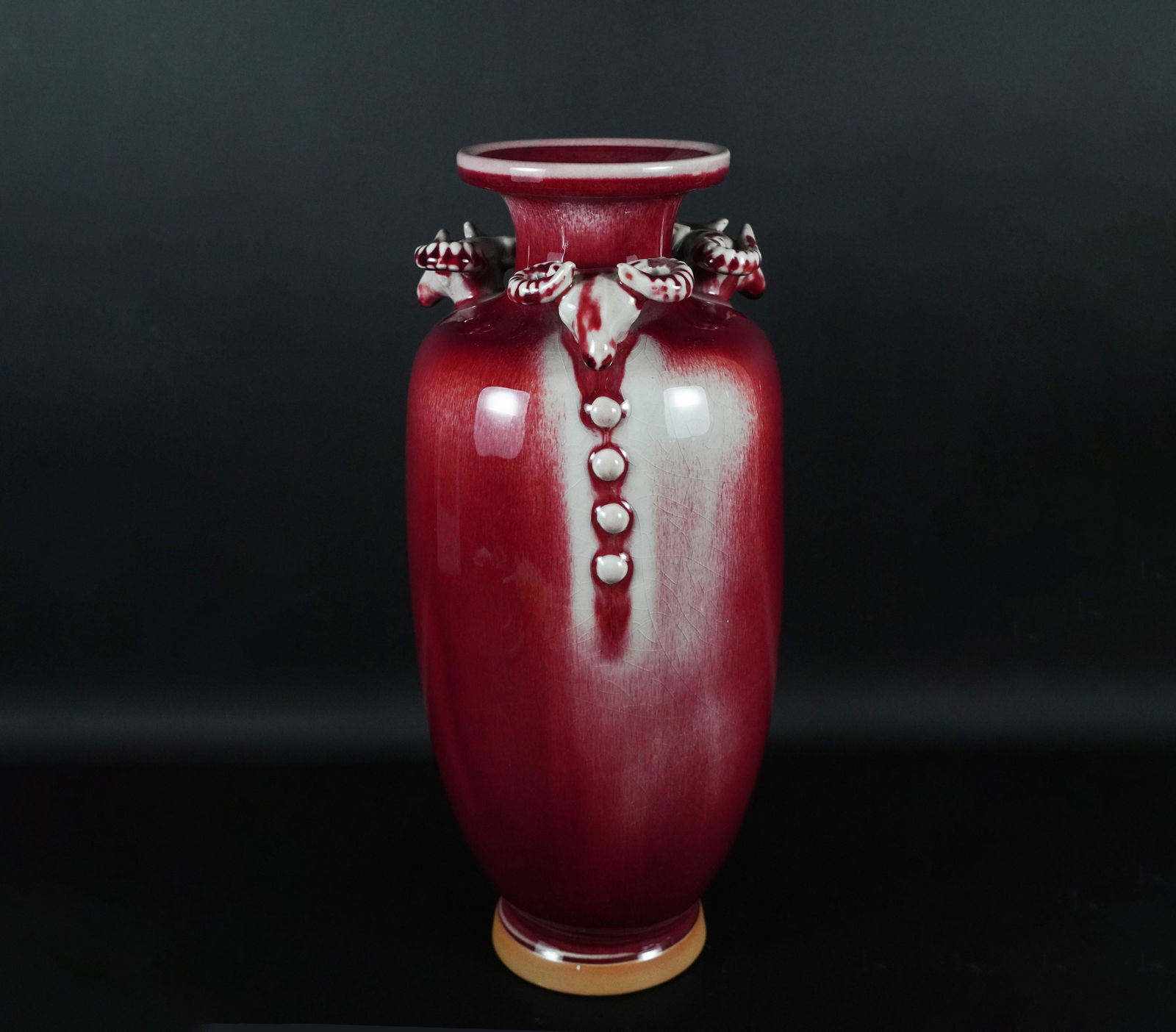Chinese tall red vase (1 of 7)