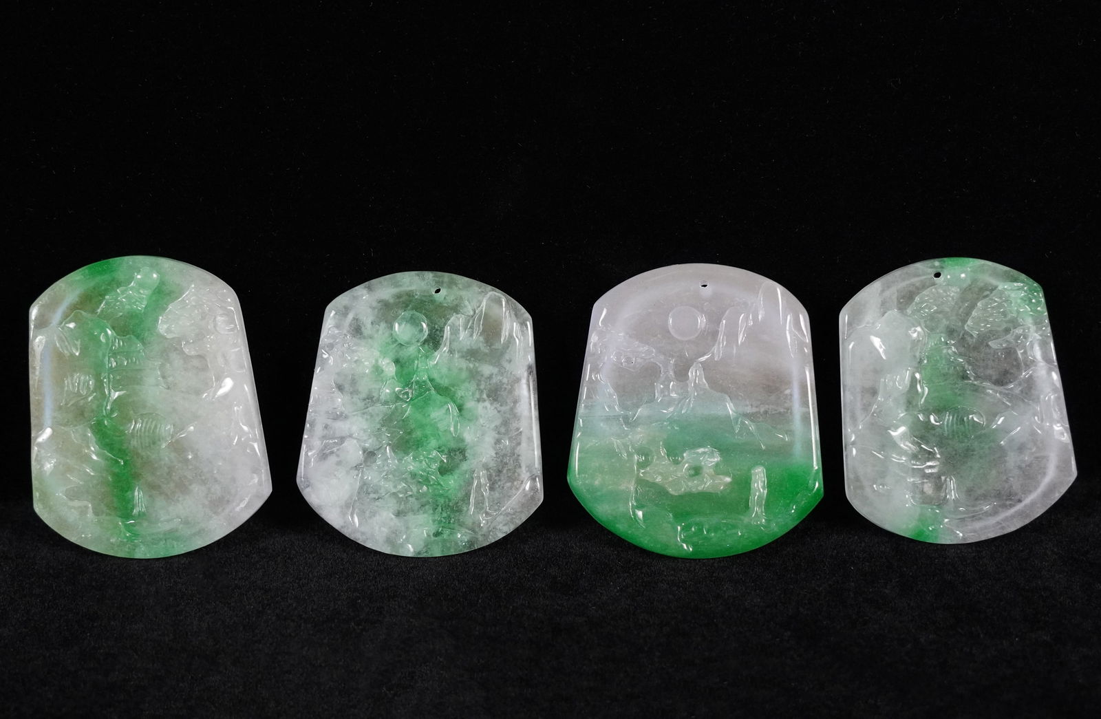 4 Chinese jadeite plaques (1 of 6)