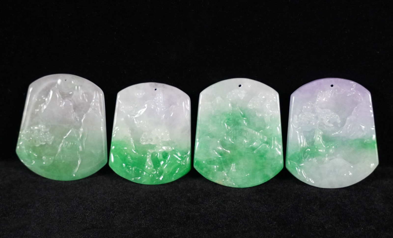 4 Chinese jadeite plaques (1 of 6)