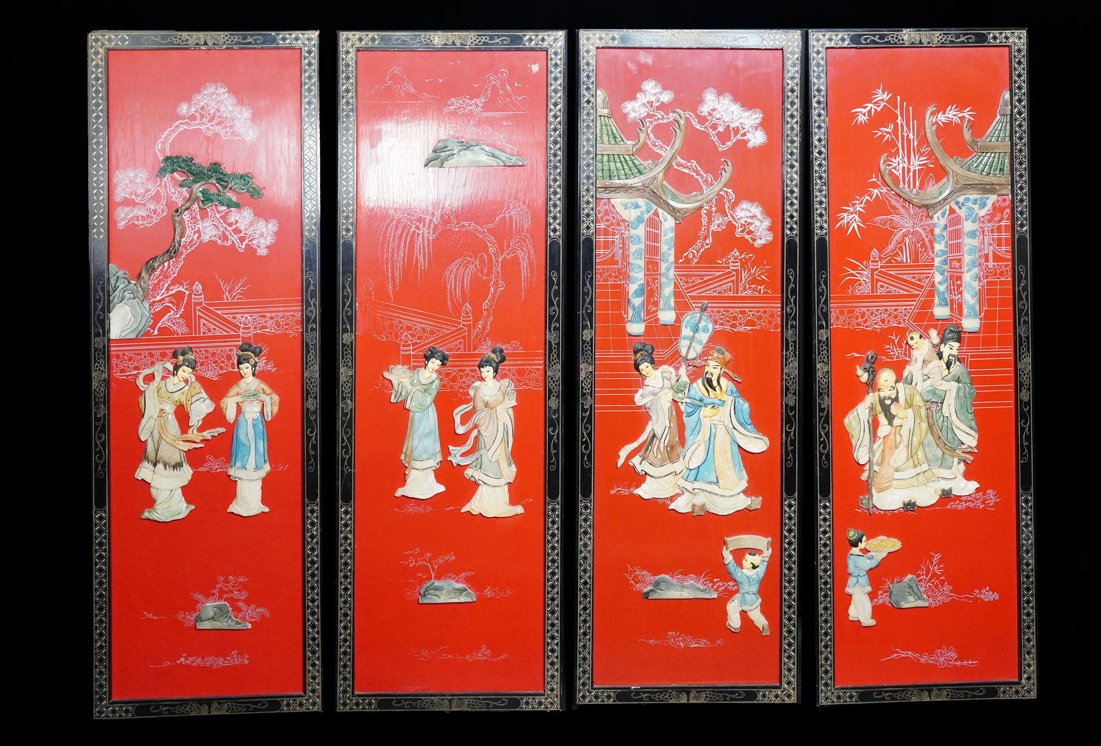 4 Chinese fine panels (1 of 9)