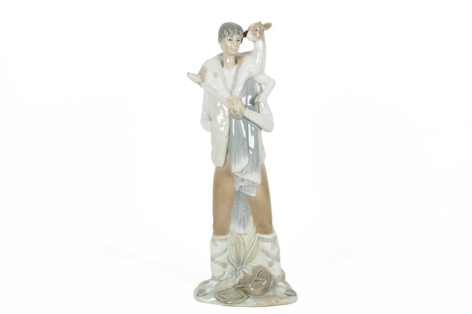 Lladro man with lamb: Lladro man with lamb figurine. H: 11" x W: 4."