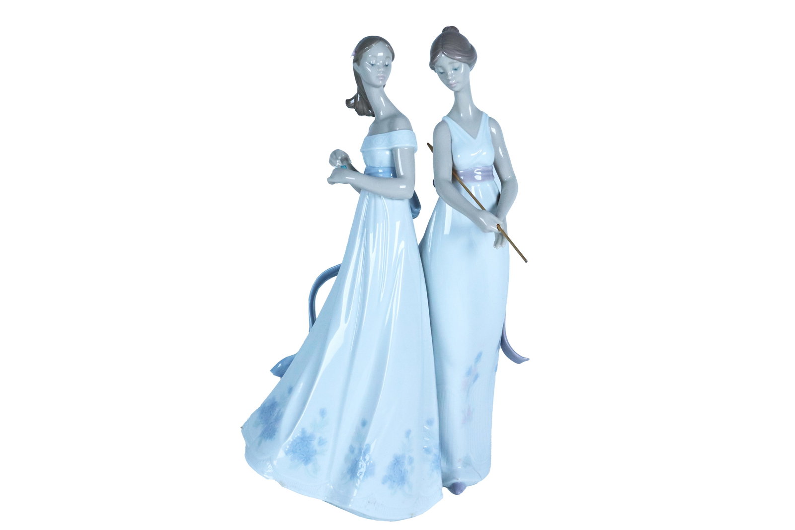 2 Lladro woman figurine: 2 Lladro woman figurine, bottm signed. H: 15.5" x W: 9."