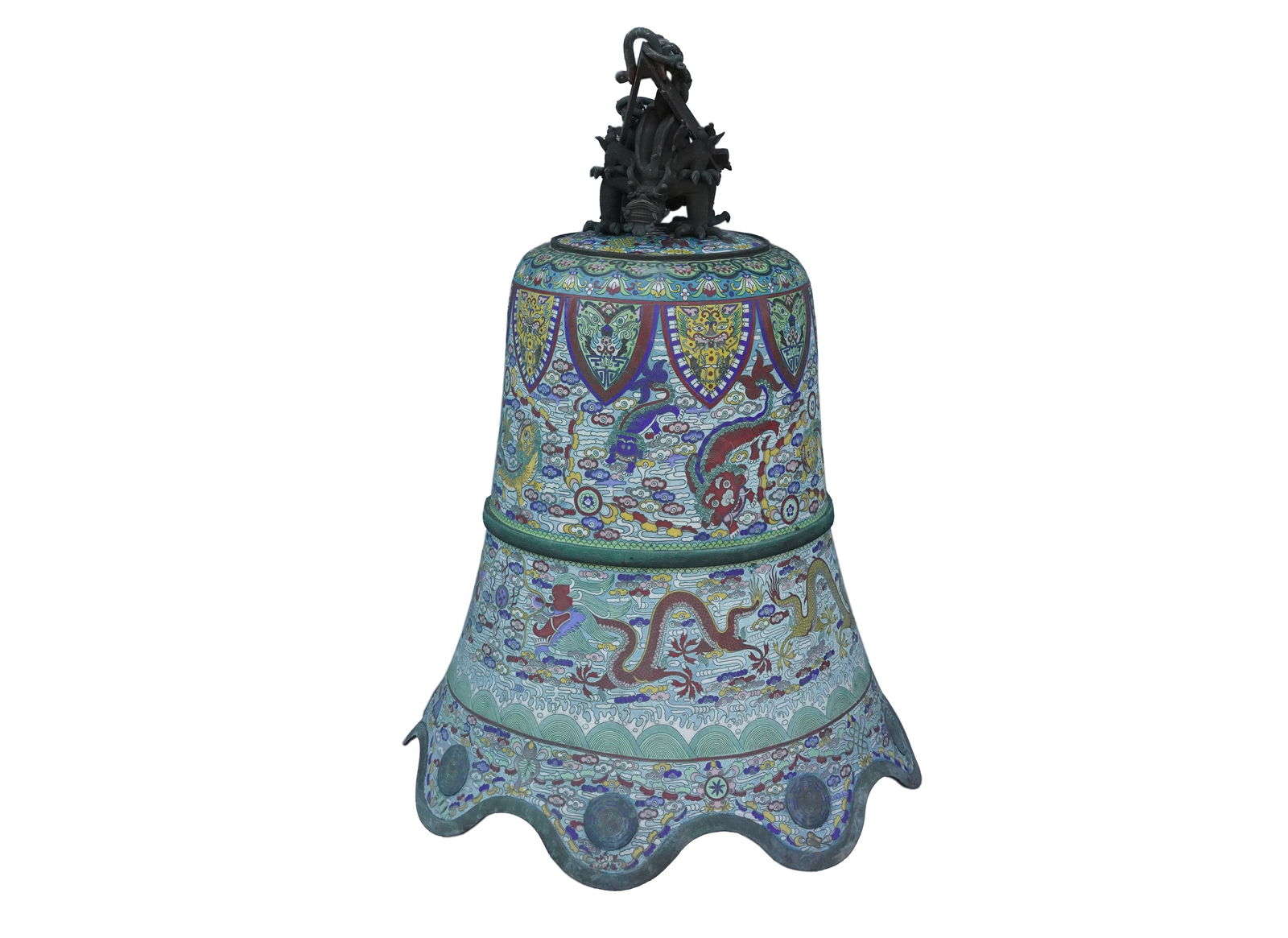 Chinese massive cloisonne bell (1 of 8)