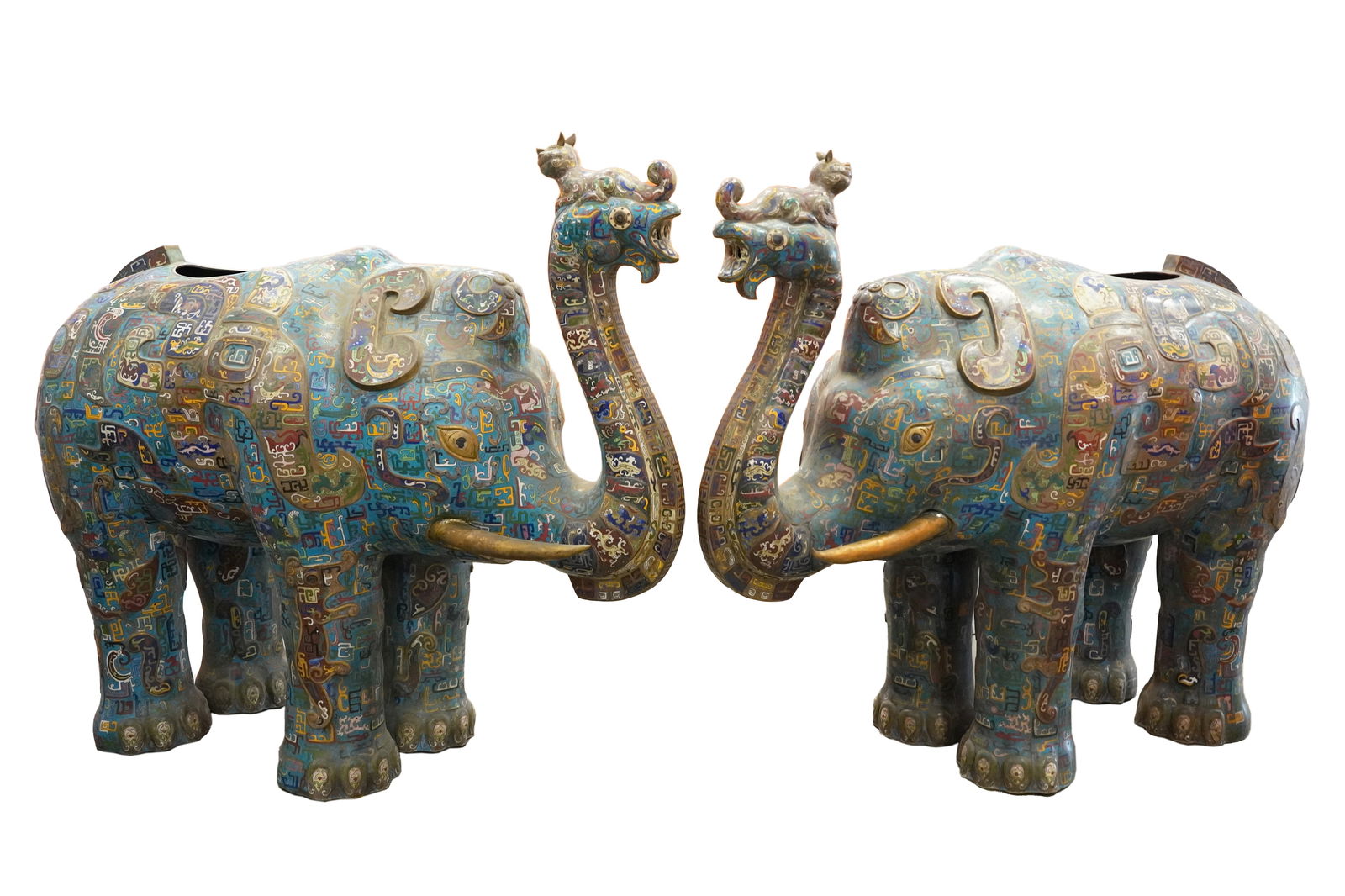 2 Chinese cloisonne elephant (1 of 8)
