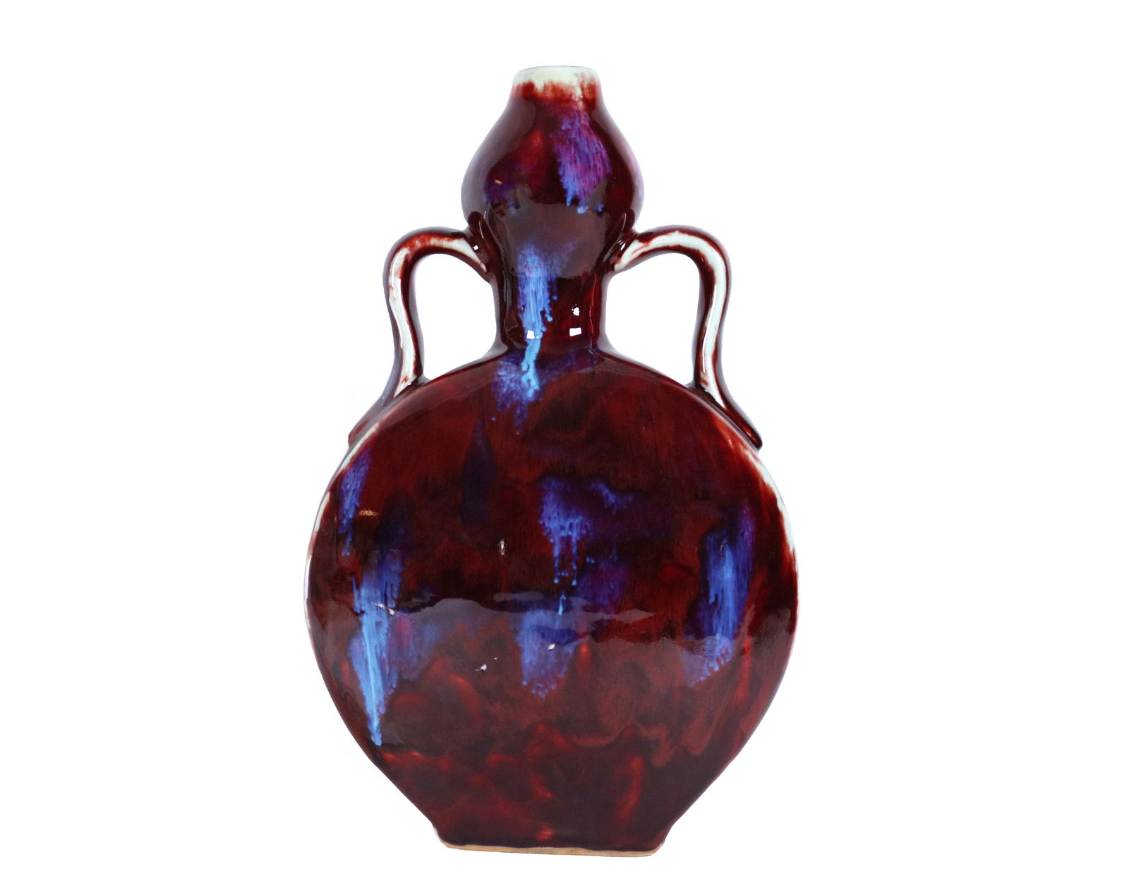 Chinese handled red vase (1 of 6)