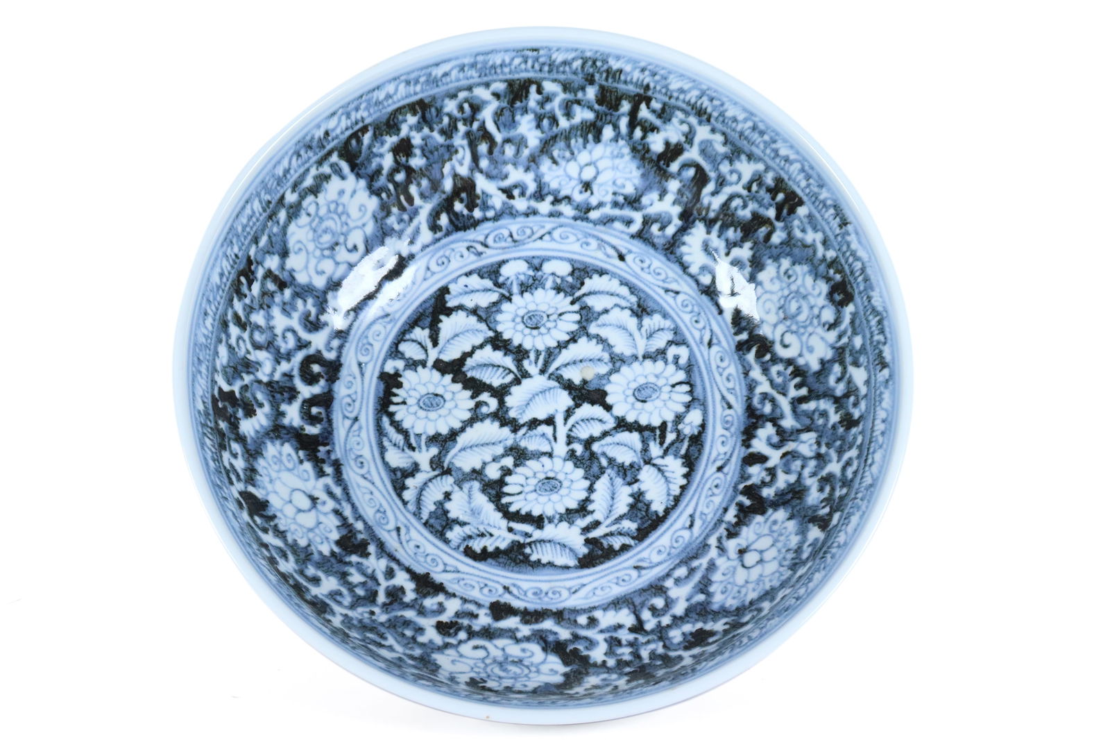 Chinese heavy b/w basin (1 of 6)