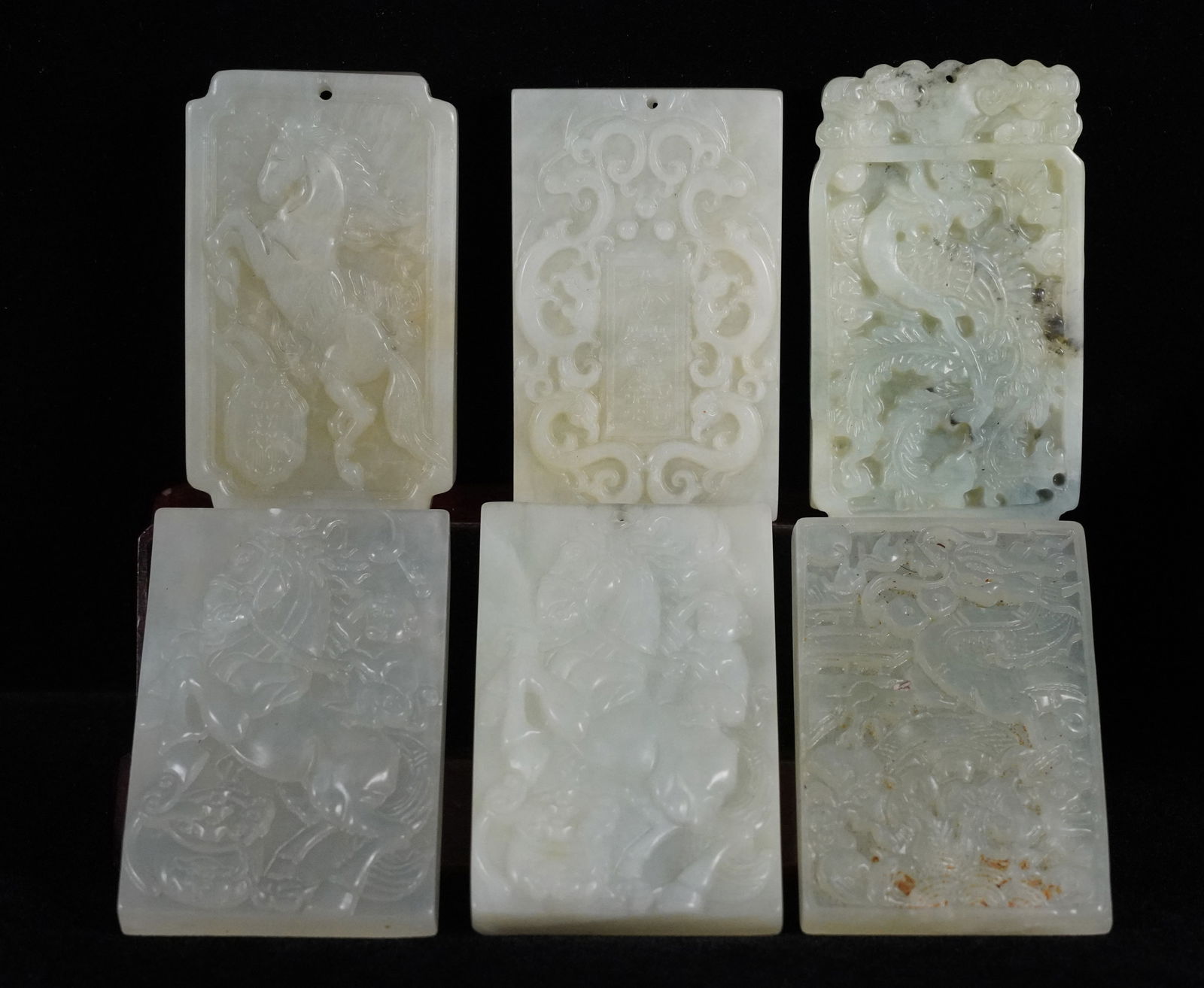 6 Chinese jade plaques (1 of 6)