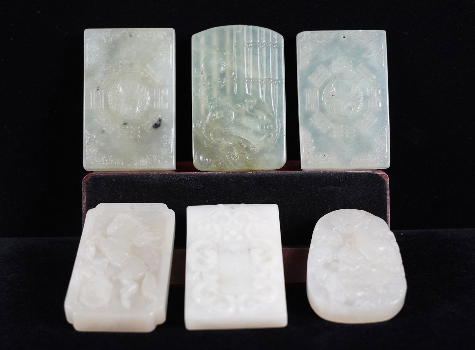 6 Chinese jade plaques (1 of 6)