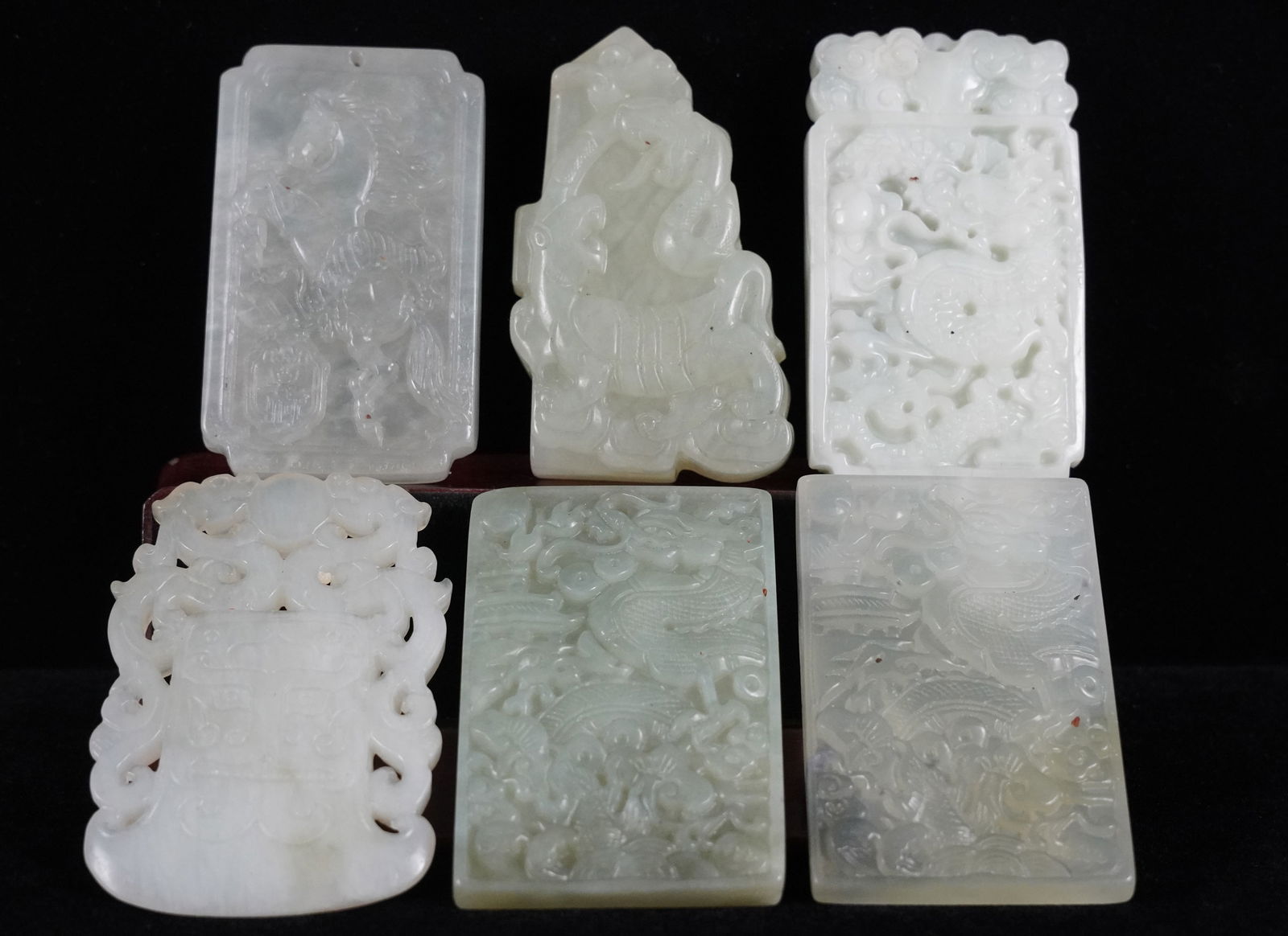 6 Chinese jade plaques (1 of 6)