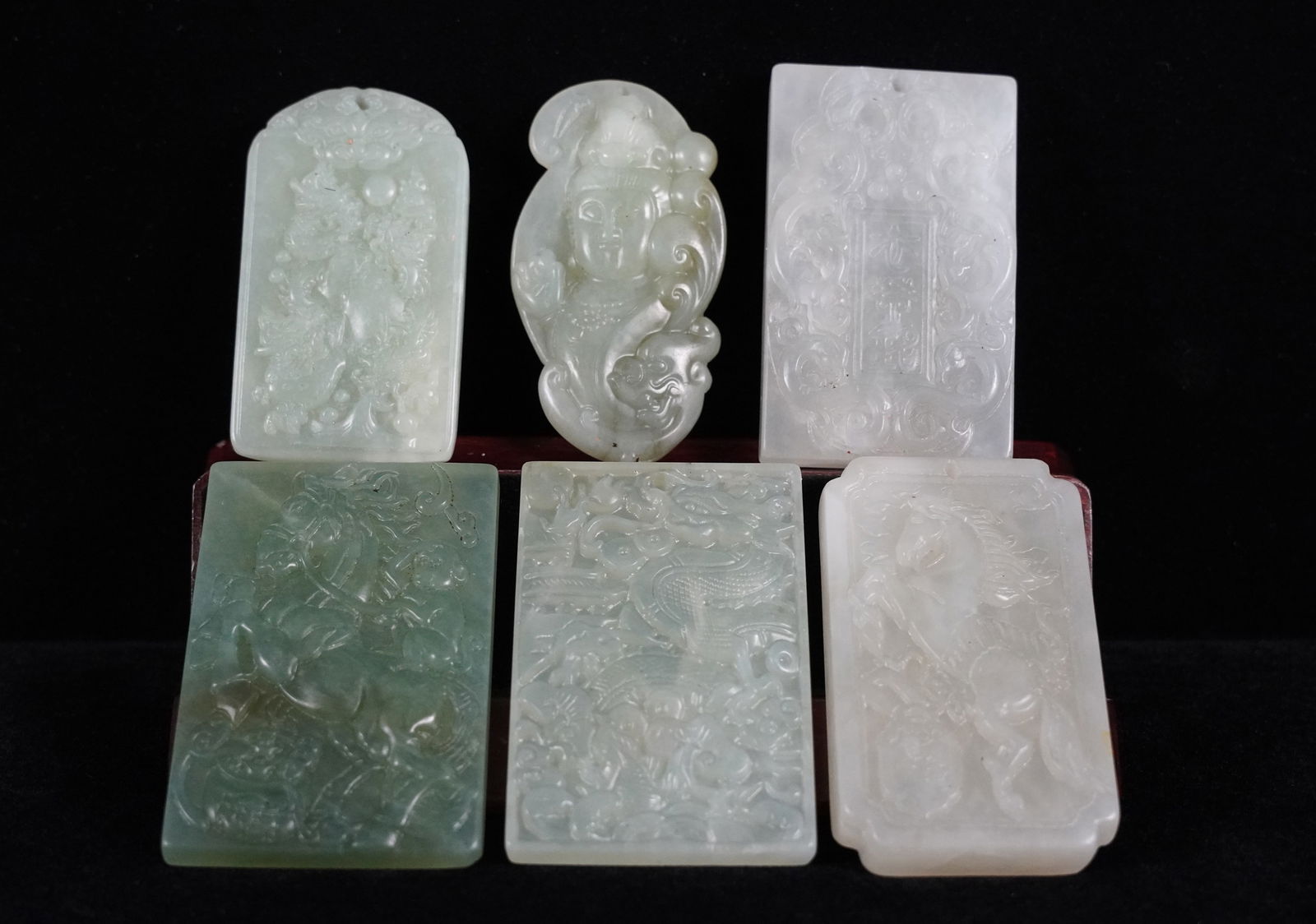 6 Chinese jade plaques (1 of 6)