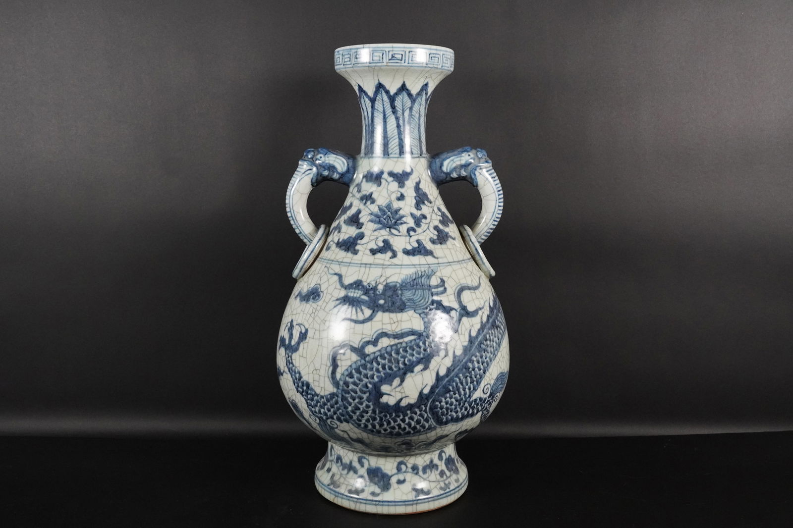 Chinese tall crackled vase (1 of 7)