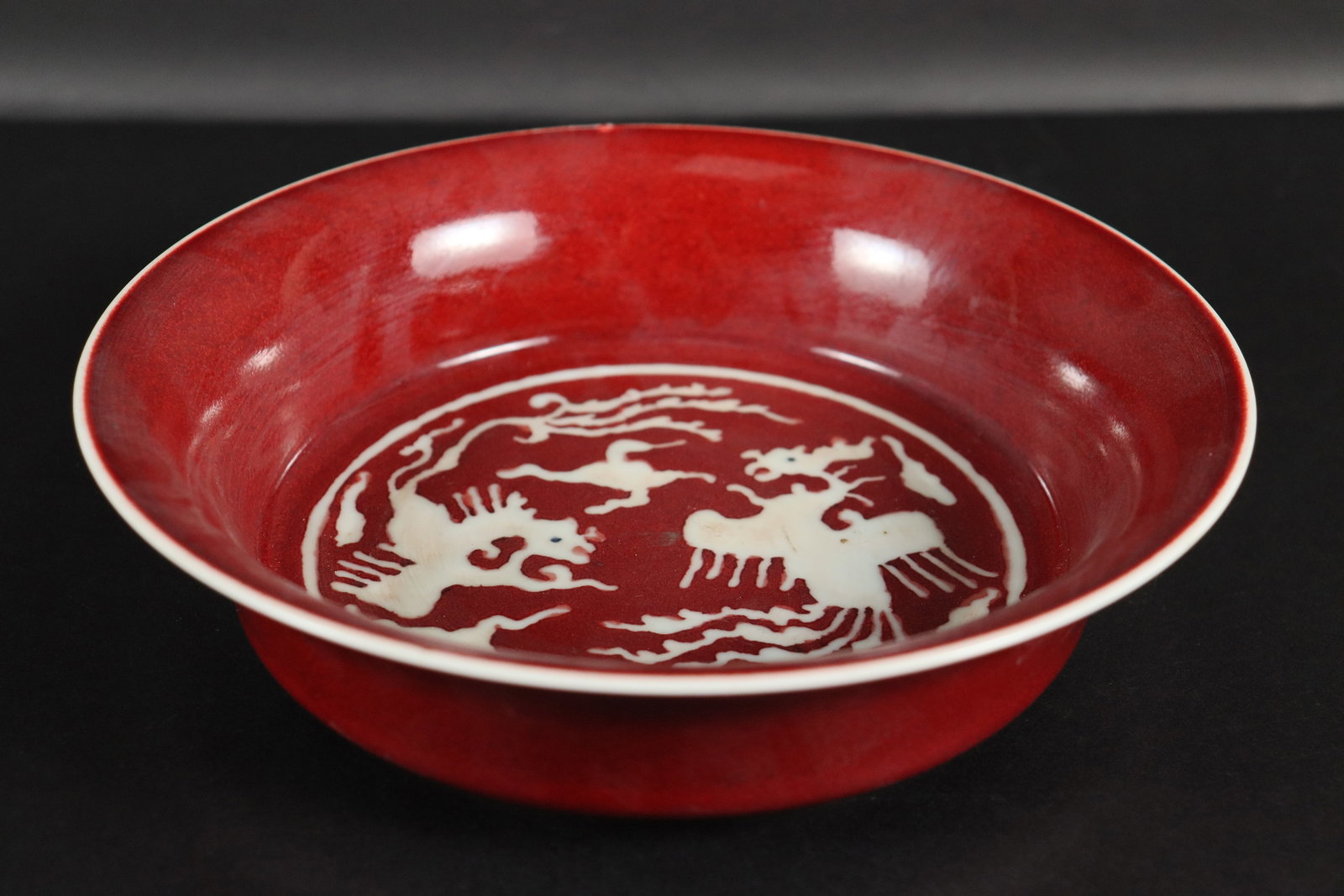 Chinese large red plate (1 of 6)