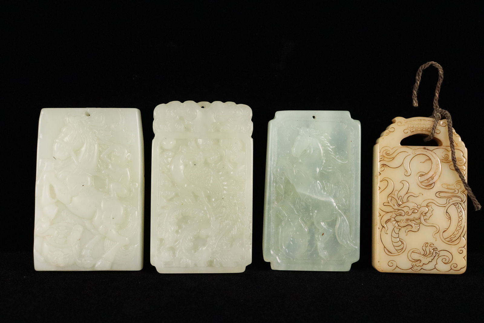 4 Chinese jade plaques (1 of 6)