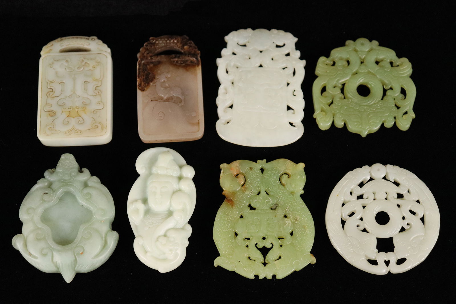 8 Chinese jade plaques (1 of 6)